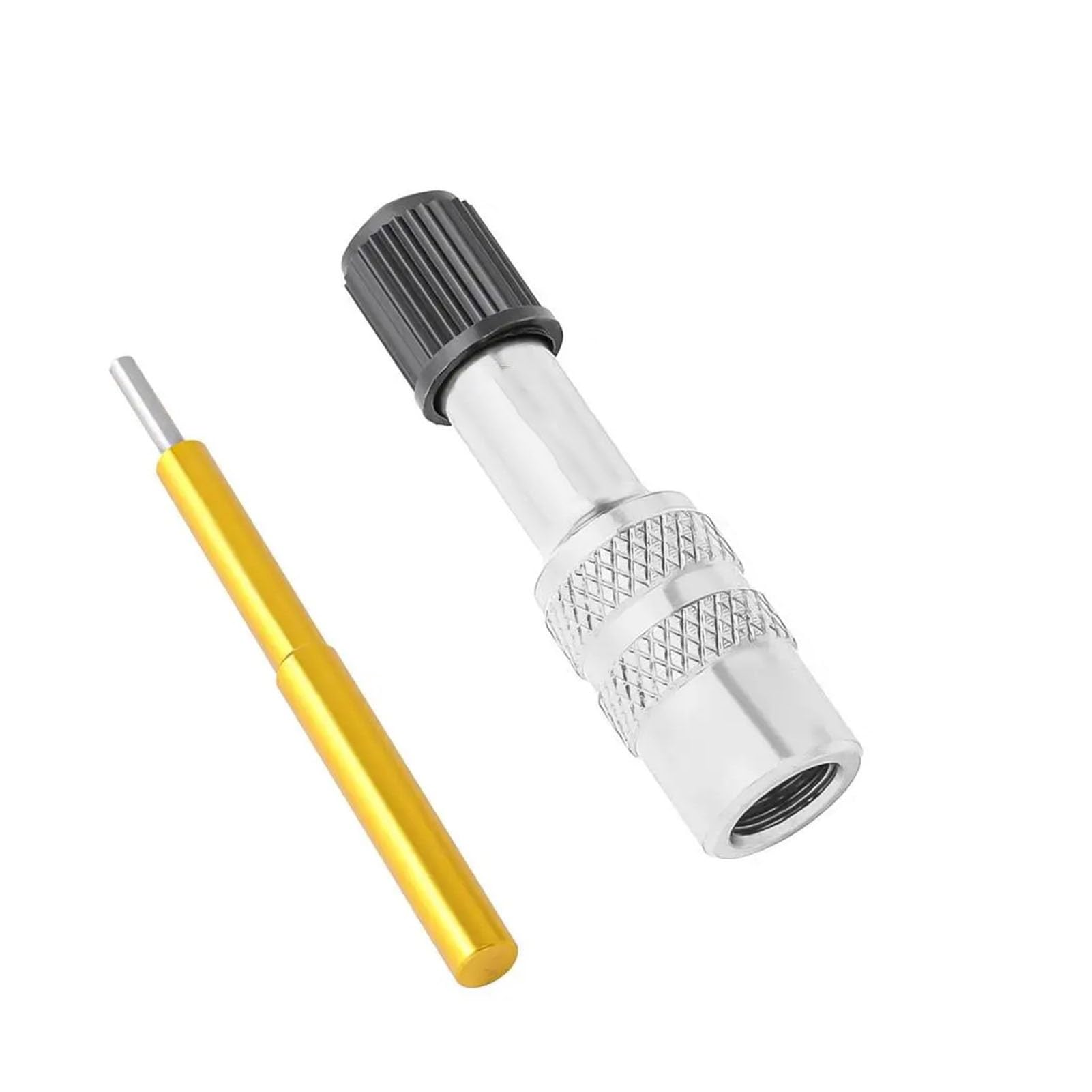 Dymkie Silver Bike Fork Valve Adapter Mtbs Road Bicycle Rear Shock Inflatable Valve Adapter Bike Air Fork Tool(Silver)