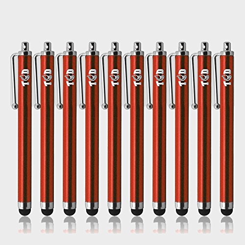 TCD Universal Pack of 10 [RED] Premium Thick Stylus Pen Pack [Compatible
