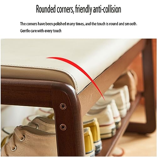 Petit tabouret à langer avec coussin et étagère à chaussures - 4