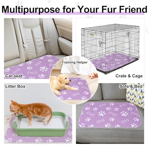 Image of BEAUTYZOO 6 Pack Washable Pee Pads for Dogs, Reusable Puppy Pads for Potty Training, Waterproof Super Absorbent Whelping Pads Mats Non Slip Against Urine for Small Medium Dogs Cats, 16 inch x 24 inch