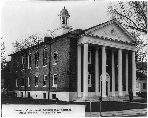 HistoricalFindings Photo Bennington County Court House,Bennington,Vermont,VT,Entrance Front