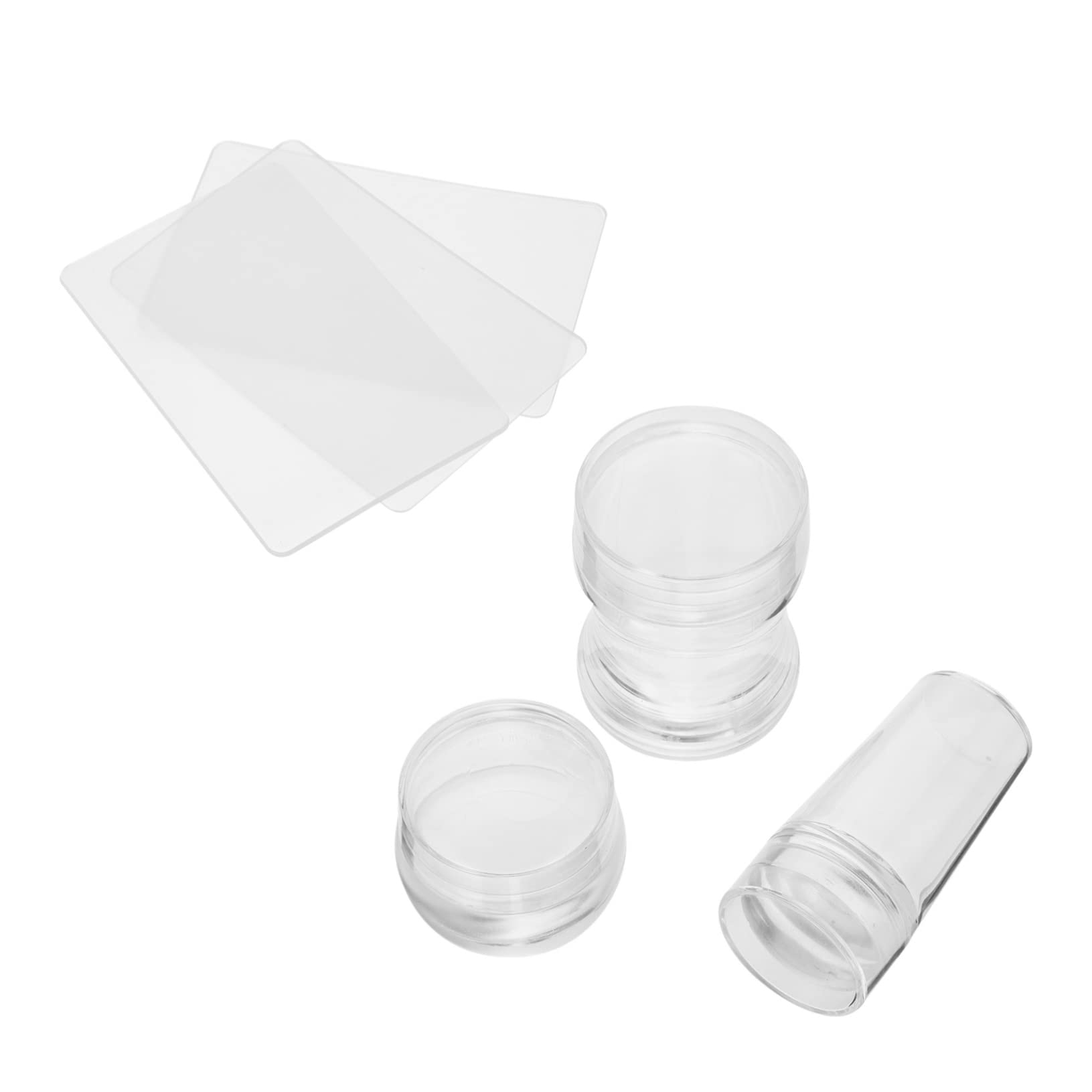 POPETPOP 12sets Stampini Per Unghie Silicone Trasparente Con Raschietti Strumenti Per Nail Art Per Manicure Casa e Professionale