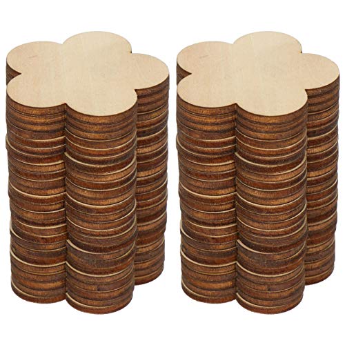 50psc Holzscheiben Unbehandelt Blumen DIY Handwerk Verzierungen Blumen 50mm...