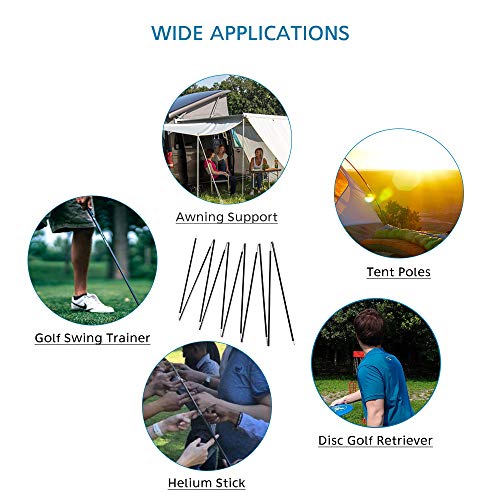 Brilliance4U Tent Poles Replacement, Pre-Assembled Aluminum Tent Pole, 7001 T6 Heated Tent Rod 0.33”8.5Mm, 176.7 In /14.7Ft 1 Pole Pack #TOP6