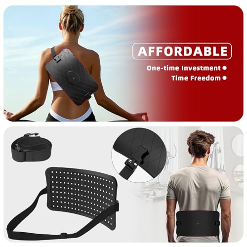 Image of Red Light Therapy Device - 660nm Red & 850nm Infrared LED Lamp for Face & Body, Versatile Design with Stand, Legs & Strap, Well-Made and Easy to Use (Black)