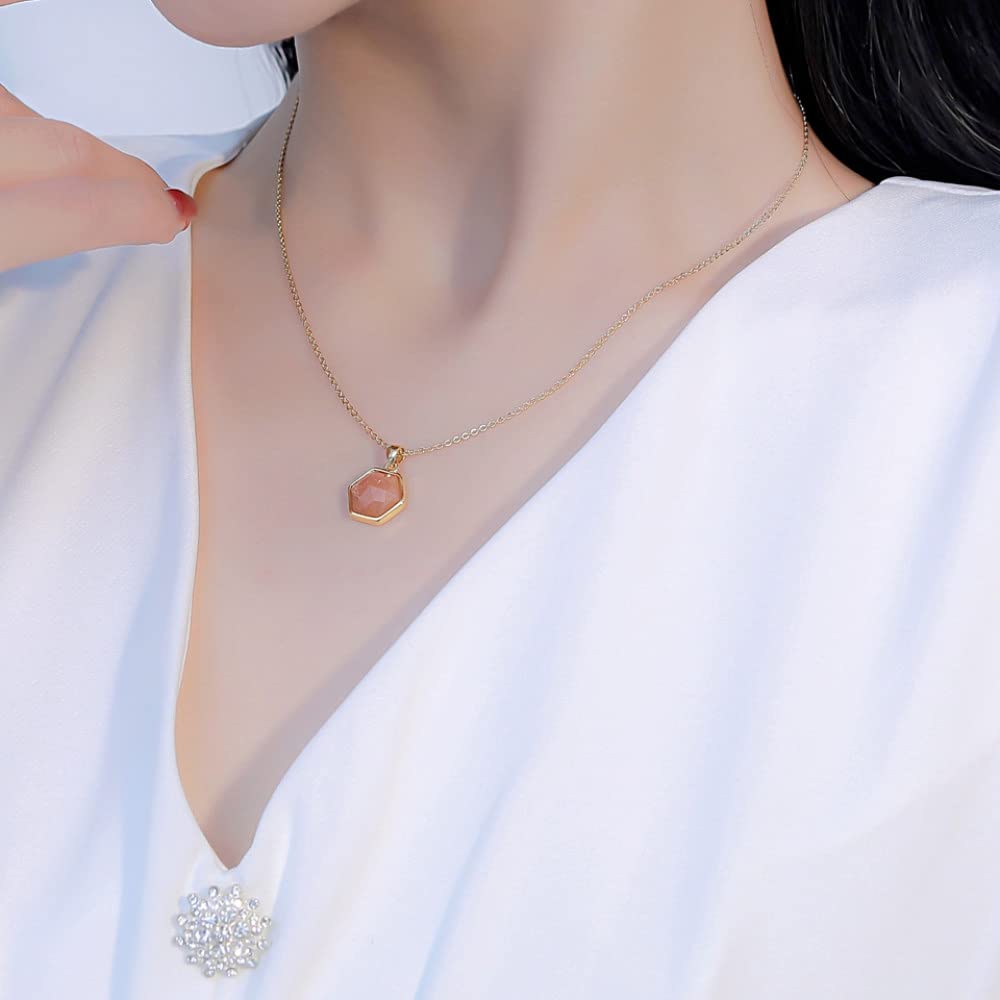 Choker in pietra di luna: catena riempita d'oro, collana con