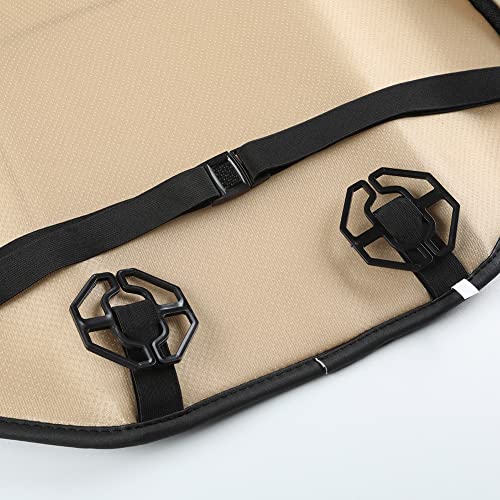 Image of 1Piece Car Seat Cover PU Leather Front Car Seat Protector Driver Seat Cover Wrapping Edge Seat Bottom Cover for Four Seasons (53x52 cm) (black-a)