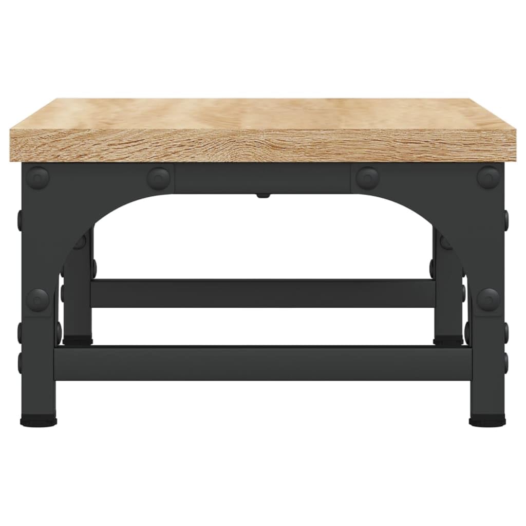 Supporto per monitor in rovere Sonoma in legno e metallo, 37 x 23 x 14 cm, regolabile in altezza, ergonomico, come supporto da scrivania per ufficio, home office e gaming