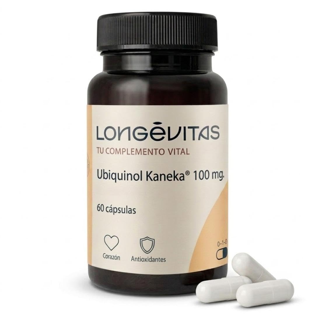 Longévitas Ubiquinol Kaneka CoQ10, Alta Absorción, 2 Meses (60 Cápsulas) | Forma activa y reducida de CoQ10, Tecnología Kaneka patentada, Fabricado en España, 1 cápsula/día