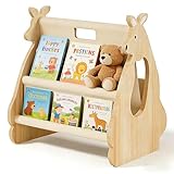 LUPATDY Estantería infantil de madera Montessori para niños, almacenamiento