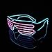 Produktbild LERWAY Brillen Zwei Farben EL Neon Draht Brille LED Partybrille Soundsteuerung Sonnenbrille Halloween Weihnachtsdekoration Neujahr Geburtstag Club Bar Disco Kostüm (Rosa+Himmelblau)