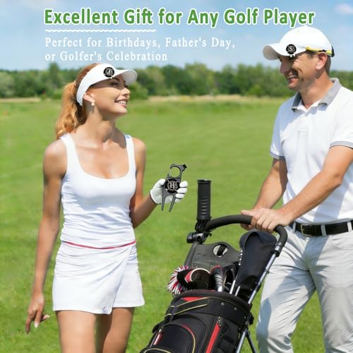 KAIYOCA Outil de réparation de divot de golf avec 2 marqueurs de balle personnalisés et 2 clips magnétiques pour chapeau, 7 en 1 : support de club/brosse/nettoyeur de rainures/décapsuleur, accessoires – vue 8