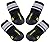 QUMY Dog Boots Waterproof Shoes for Dogs with Reflective Strip Rugged Anti-Slip Sole Black 4PCS (Size 2: 2.4"x1.7"(LW), Red)