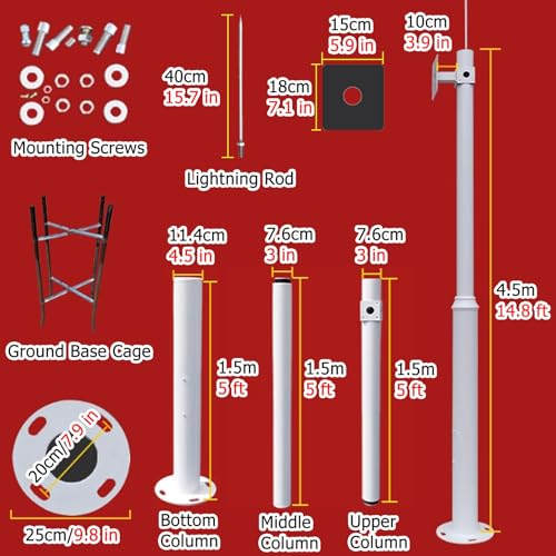 Support caméra de sécurité sur mât en acier galvanisé durable pour infrastructure - 2