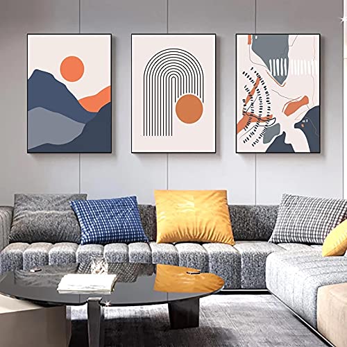 Impression d'art moderne affiche vintage soleil lune déco murale géométrique 40x60cm