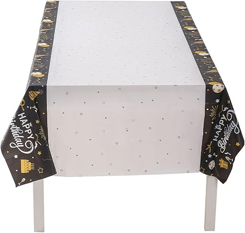 Miniatura 8 de Happ - Mantel rectangular para fiestas de cumpleaños en interiores o exteriores, suministros para mujeres y hombres (54 x 108 pulgadas, 2 unidades)