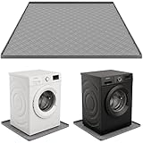 YLNJT 33x31 Inch Silicone Washing Machine Drain Pan – Fits Most Standard & Large Washers (4.0–5.0 cu. ft.), Waterproof Silicone Leak Mat, Anti-Vibration Floor Protector (Grey)