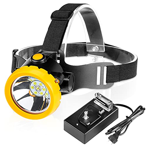 Hunting friends Safety Mining Headlamp Coal Miner Headlight Explosion-Proof Mining Light Waterproof Lamp BK2000 Rechargeable Led Coal Flashlight for Helmet Hard Hat Hunting Fishing (Black)
