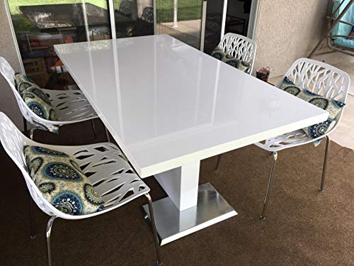 Bonnlo Modern Stackable Chair Set of 4,Kitchen White Dining Chairs,Birch Sapling Comfy Chairs for Dining Room,Living Room,Waiting Room (White) - Image 7