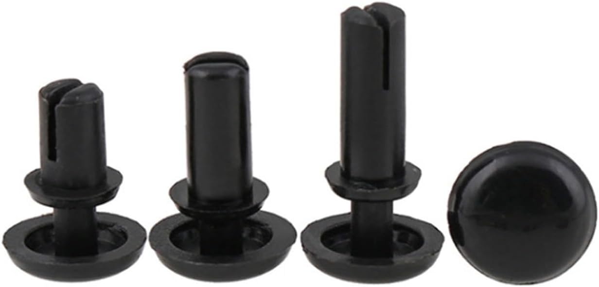 Carbon Steel Hexagonal Nut, Stainless Steel Nut,200-100pcs Dia 4.2-12mm Nylon Plastic R Type Expansion Rivet Nut Buckle Clip PC Board Rivet Fastener Car Body Bumper(Black,200PCS-R4120)
