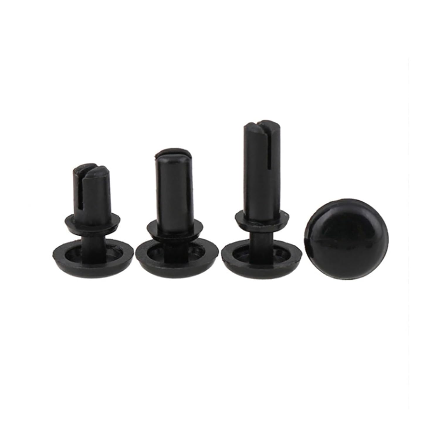 200-100pcs Dia 4.2-12mm Nylon Plastic R Type Expansion Rivet Nut Buckle Clip PC Board Rivet Fastener Body Bumper(White,100PCS-R2632)