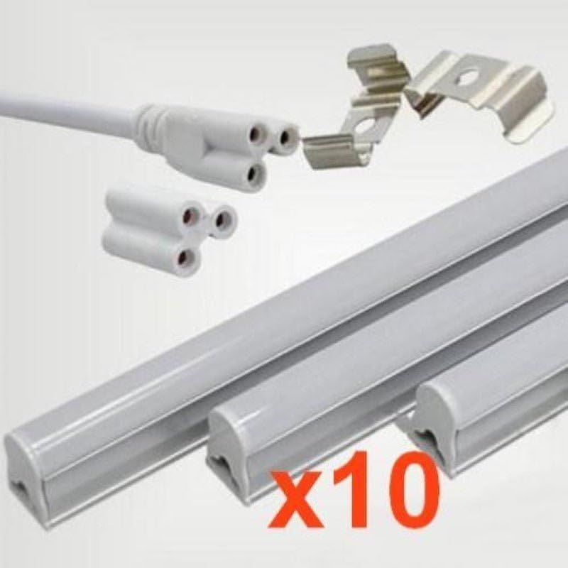 SILAMP Pack de 10 - Tube Néon LED 90cm T5 14W - Blanc Froid 6000K - 8000K