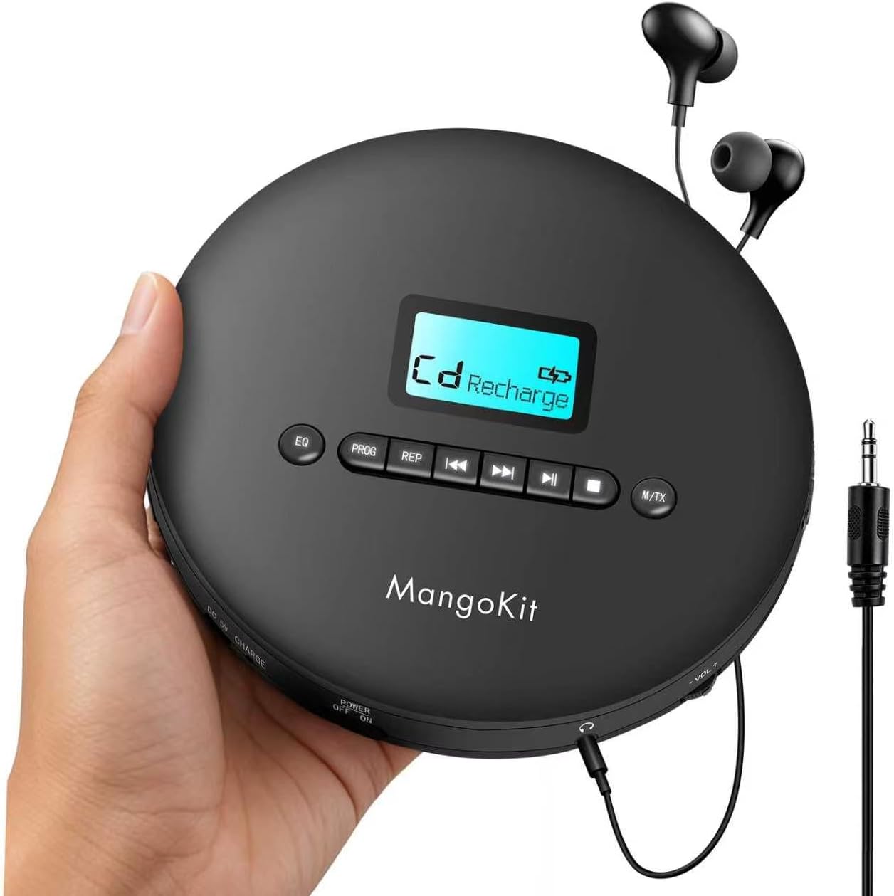 CD-X Bluetooth CD Player MP3 Player Headphones Discman with Anti-Skip Function USB & AUX Output 2000 mA Portable CD Player for Travel Language Learning Ideal for Cars