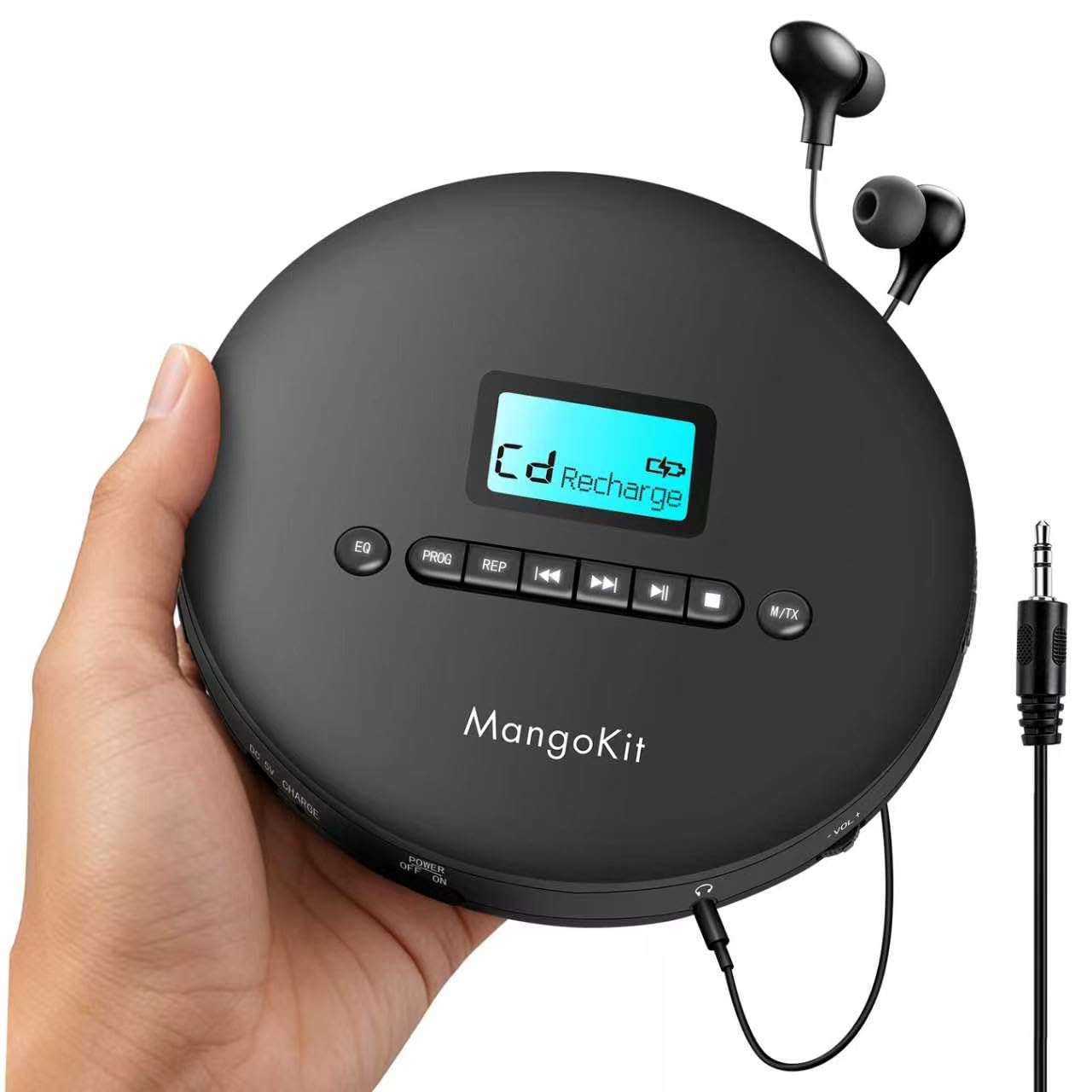 CD-X Portable CD Player for Car with Bluetooth, MP3 Playback, Headphones – Personal CD Walkman with Anti-Skip, Rechargeable Battery – Compact Disc Player for Travel, Home, Language Learning-image-25