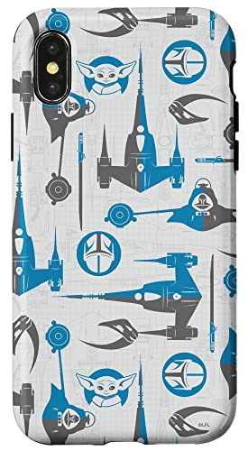 Coque iPhone X/XS Star Wars Mandalorian Grogu étui rigide et rigolo pour téléphone