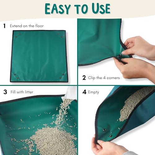 Kit de caixa de areia de viagem para gatos (3 em 1) da OutdoorBengal – caixa de areia portátil, dobr