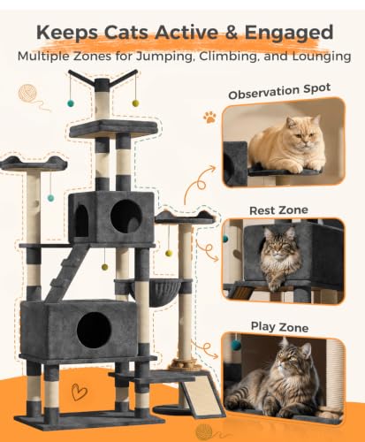 Estructura para gatos grande interior con postes resistentes miniatura 6