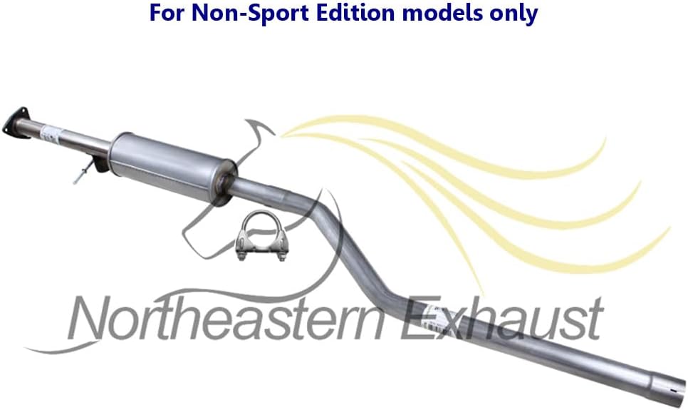 Northeastern Exhaust - Stainless Steel Cat-Back Resonator Pipe, Intermediate Pipe, and Muffler Exhaust Compatible for Honda Accord 2013-2017 2.4L Sedan - Include Clamps and Gasket