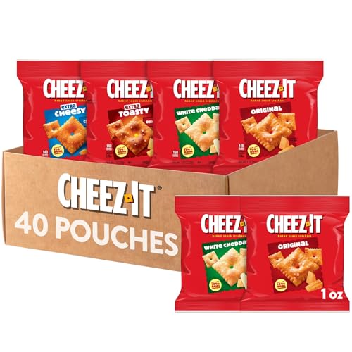 Cheez-It Baked Snack Crackers, Lunch Snacks, Variety Pack (40 Pouches) - image 1
