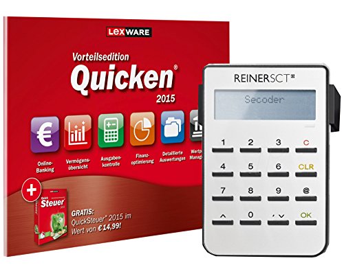 Preisvergleich Produktbild Lexware Quicken 2015 Vorteilsedition (Frustfreie Verpackung) inkl. REINER SCT cyberJack secoder Chipkartenleser Special Edition (exklusiv bei Amazon.de)