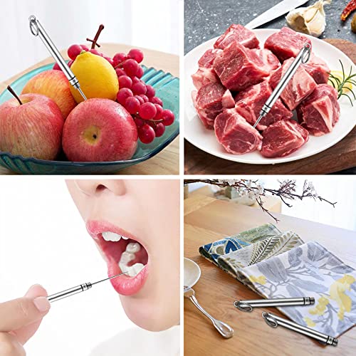 portable mini titanium toothpicks holder 2 pieces stainless steel metal toothpicks reusable toothpick for home outdoor