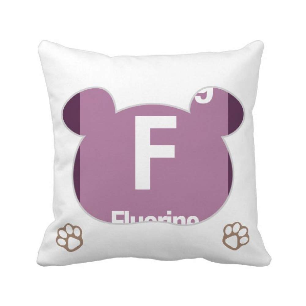 Coussin Fluor F science bear housse carrée pour décoration de chambre