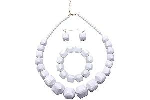 White Beads Wilma Flintstone Necklace - Halloween Necklaces