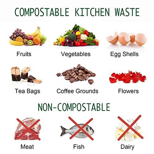 Compost Bin, Lalastar Countertop Compost Bin With Lid, Kitchen Compost Container, Odorless Compost Bucket For Kitchen Food Waste With Carrying Handle, 1 Gallon, Black #TOP7