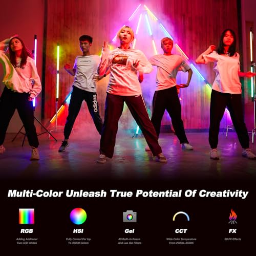 Image of Godox 2Pack TL60 Handheld Light Wand, RGB Stick Light for Photography, 2600mAh Rechargeable Tube Light for Video Shooting, APP Control 2700K-6500K for Studio Photography Recording Streaming