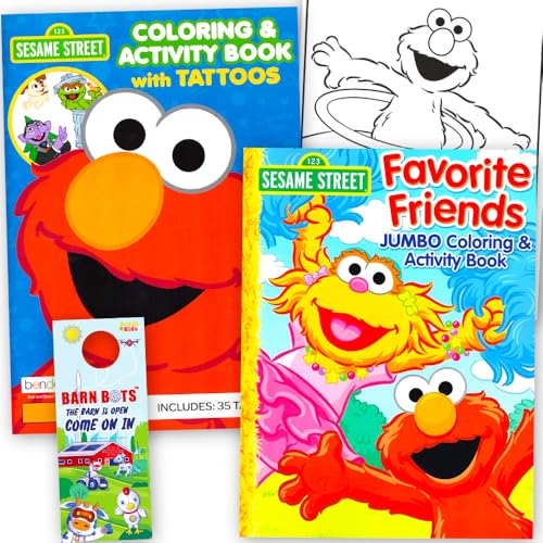 Sesame Street Coloring Book Set (2 Books - Elmo and Cookie Monster)