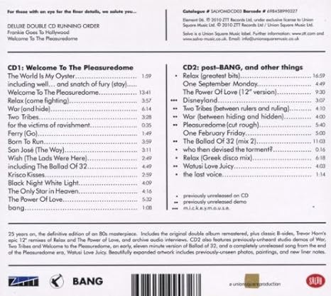 Welcome To The Pleasuredome Frankie Goes To Hollywood Amazon Es Cds Y Vinilos