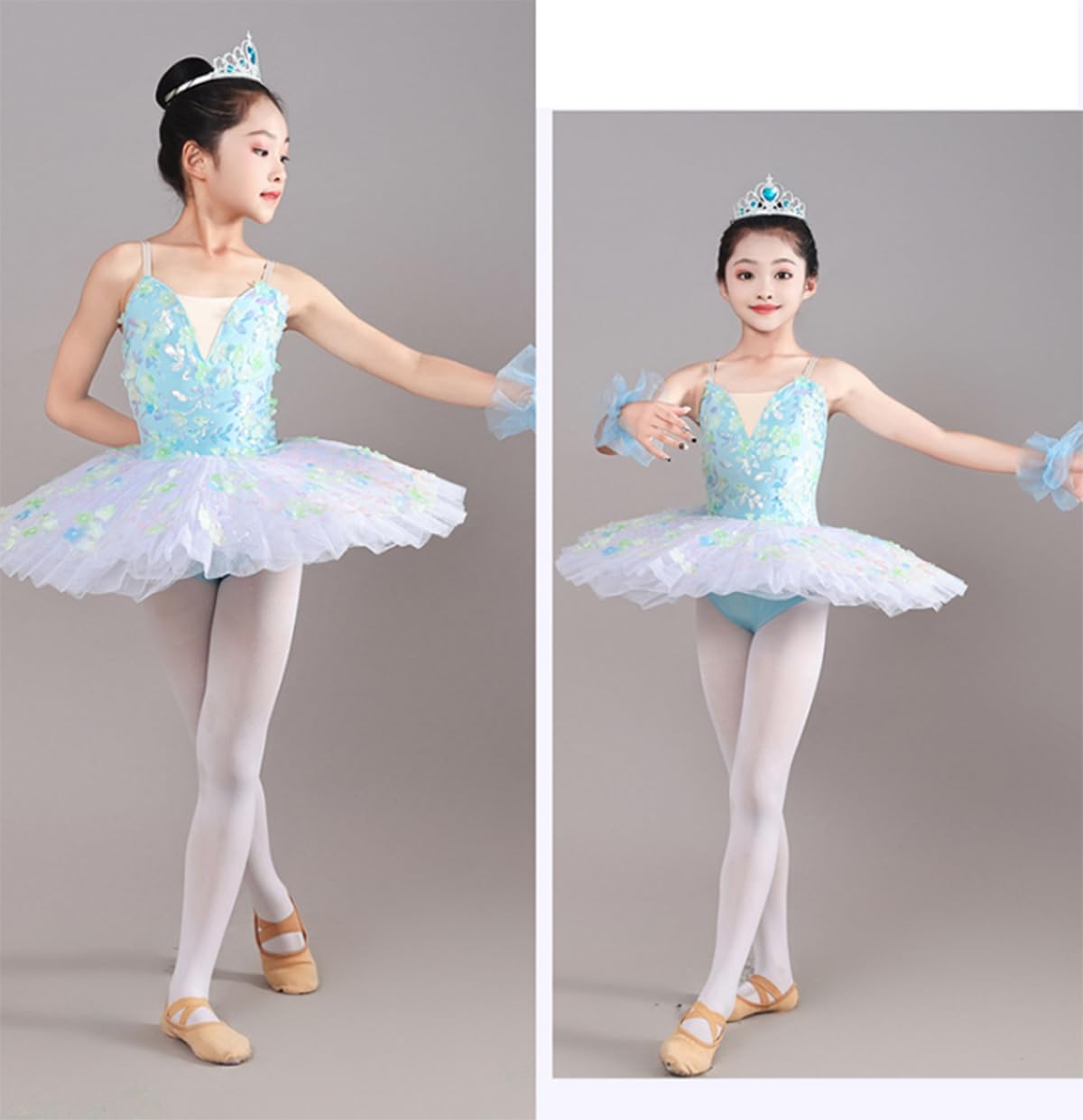 Tutú de Ballet Profesional para niñas, tutú Tipo panqueque, Vestido de Fiesta de Bailarina, Disfraz de competición de Baile
