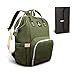 HEYI bolso cambiador multifuncional mochila de pañales bebe, bolso maternal mochila impermeable, mochila del viaje de la mamá de grande capacidad (Verde oliva)