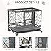 JTDISHI Dog Cage Pet Cage Black with Casters Small Animal Cage with Double Latch and Small Door Suitable for Medium Size Dogs