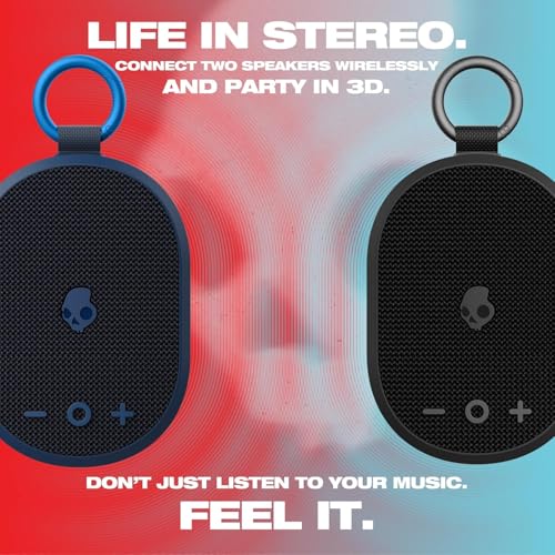 Image of Skullcandy Kilo XT Wireless Bluetooth Speaker - IPX7 Waterproof Mini Bluetooth Speaker with 24 Hour Battery, Downward Firing Passive Radiator, and True Wireless Pairing - Perfect for Outdoor (Navy)
