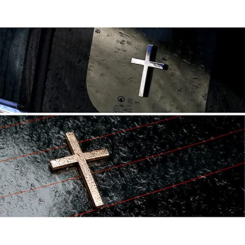 Image of Cross Metal Car 3D Sticker Cross Emblem for Car Motorcycle Scratched Decorative Car Logo Side Tail Logo (Gold)