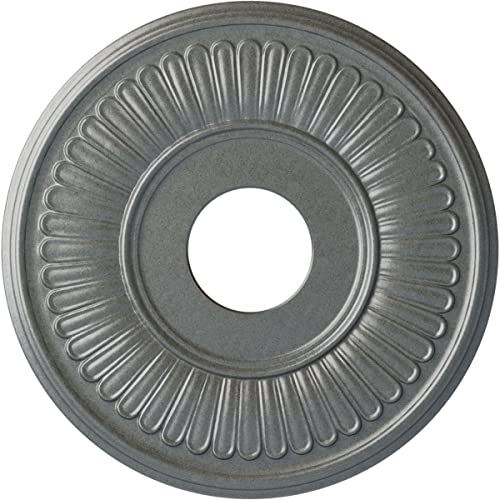 Image of Ekena Millwork 15 3 /4 inchOD x 3 7 /8 inchID x 3 /4 inchP Berkshire Ceiling Medallion Fits Canopies up to 7 inch Ceiling Medallion, Platinum