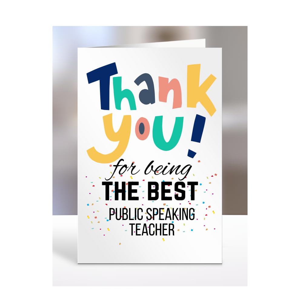 Thank you for being the best Public Speaking Teacher Card, Thanks, Thankyou, Miss you, Goodbye, Farewell, Gifts for men, women, presents for Christmas, A5-156_144