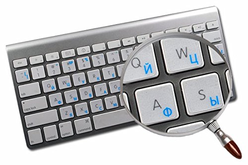 Pegatinas de teclado ruso cirílico azul para laptop y escritorio miniatura 5