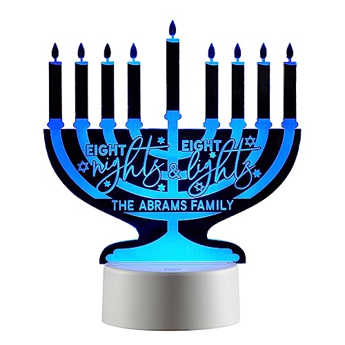 Personalization Universe Hanukkah Menorah Personalized LED Light